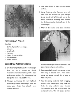 Fall String Art Project Basic String Art Instructions