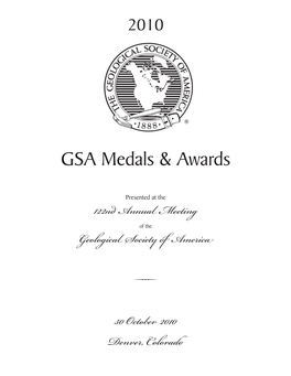 GSA Medals & Awards