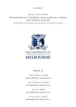 Optimisation of University Space Based on a Supply and Demand Analysis a Case Study on Staﬀ Meeting Rooms and Student Toilet Facilities on Campus