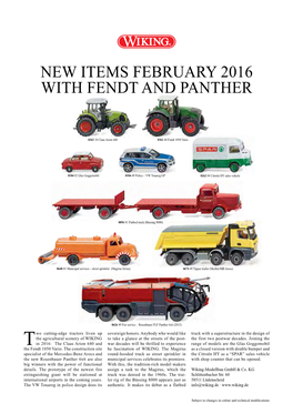 New Items February 2016 with Fendt and Panther