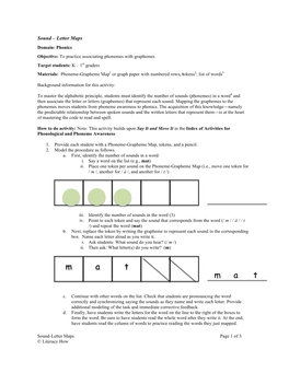 Sound – Letter Maps