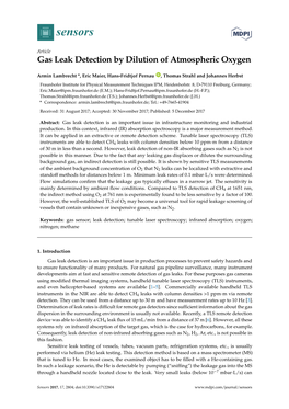 Gas Leak Detection by Dilution of Atmospheric Oxygen