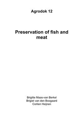 Preservation of Fish and Meat