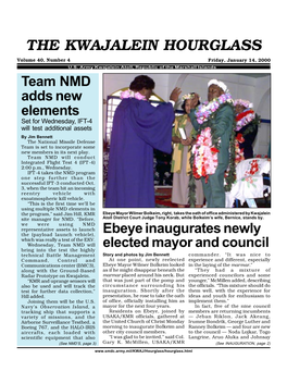 THE KWAJALEIN HOURGLASS Volume 40, Number 4 Friday, January 14, 2000 U.S