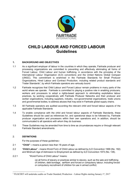 Guidelines on Child Labour and Forced