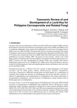 Taxonomic Review of and Development of a Lucid Key for Philippine Cercosporoids and Related Fungi
