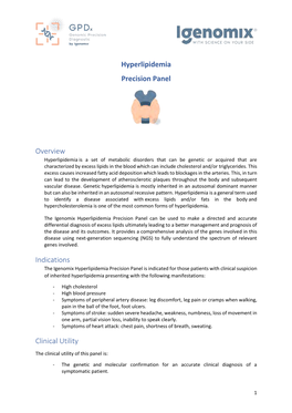 Hyperlipidemia Precision Panel Overview Indications Clinical Utility