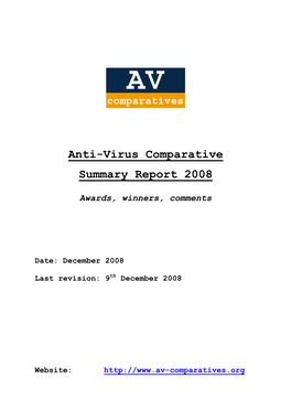 AV-Comparatives Summary Report 2008 - Copyright © 2008 by AV-Comparatives E.V