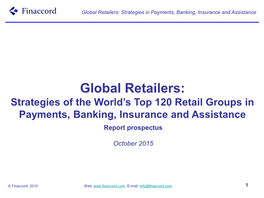 Global Retailers: Strategies in Payments, Banking, Insurance and Assistance