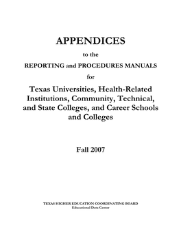 Appendices to the Reporting and Procedures