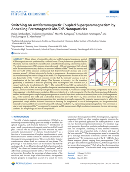 Switching on Antiferromagnetic Coupled Superparamagnetism By