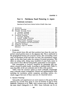 Fish-Borne Food Poisoning in Japan