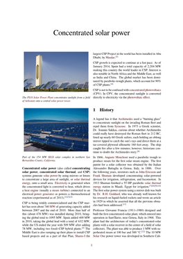 Concentrated Solar Power