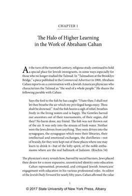 The Halo of Higher Learning in the Work of Abraham Cahan