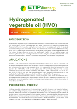 Hydrogenated Vegetable Oil (HVO)