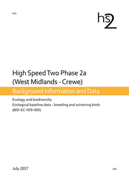 Ecological Baseline Data - Breeding and Wintering Birds (BID-EC-009-000)