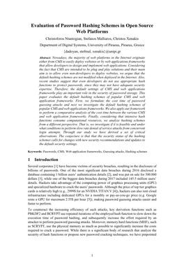 Evaluation of Password Hashing Schemes in Open Source Web