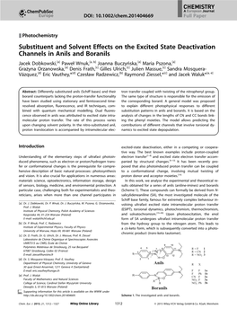 Substituent and Solvent Effects on the Excited State Deactivation