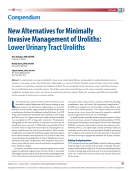 Lower Urinary Tract Uroliths