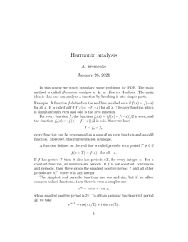 Harmonic Analysis