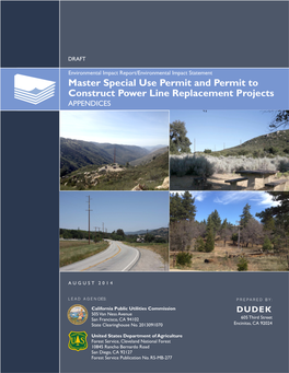 Master Special Use Permit and Permit to Construct Power Line Replacement Projects APPENDICES