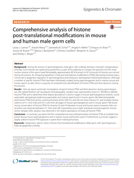 Comprehensive Analysis of Histone Post-Translational Modifications In