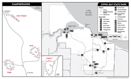 Map of Zippel Bay State Park, Including Summer and Winter Trails