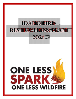 2021 Idaho Fire Restrictions Plan