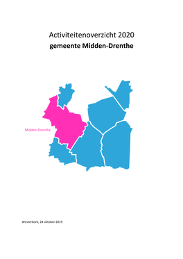 Activiteitenoverzicht 2020 Gemeente Midden-Drenthe