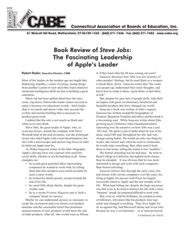 Book Review of Steve Jobs the Fascinating Leadership of Apple's Leader.Pmd