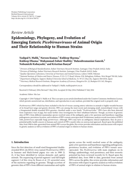 Epidemiology, Phylogeny, and Evolution of Emerging Enteric Picobirnaviruses of Animal Origin and Their Relationship to Human Strains