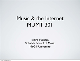 Music & the Internet MUMT