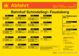 Abfahrt Départ – Partenza – Departure Bahnhof Schindellegi - Feusisberg