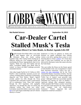 Car-Dealer Cartel Stalled Musk's Tesla
