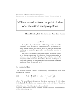 Möbius Inversion from the Point of View of Arithmetical Semigroup Flows