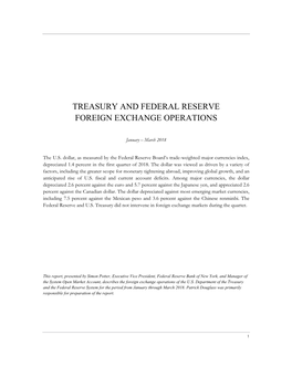 Treasury and Federal Reserve Foreign Exchange Operations