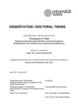 Dissertation / Doctoral Thesis