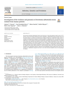 Investigation of the Virulence and Genomics of Aeromonas Salmonicida Strains Isolated from Human Patients T