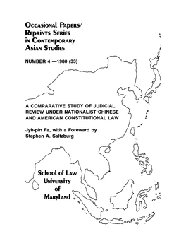 A Comparative Study of Judicial Review Under Nationalist Chinese and American Constitutional Law