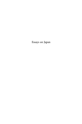 Essays on Japan Brill’S Japanese Studies Library