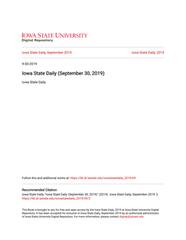 Iowa State Daily (September 30, 2019)