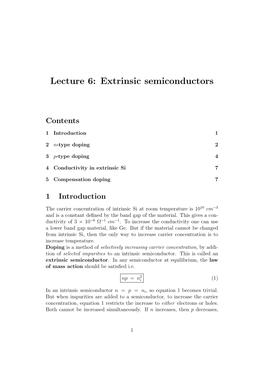 Extrinsic Semiconductors