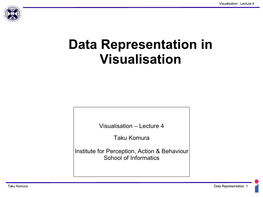 Data Representation in Visualisation