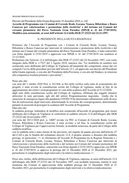 Decreto Del Presidente Della Giunta Regionale 18 Dicembre 2020, N