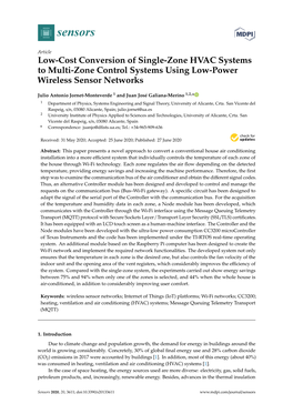 Low-Cost Conversion of Single-Zone HVAC Systems to Multi-Zone Control Systems Using Low-Power Wireless Sensor Networks