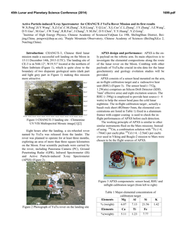 Active Particle-Induced X-Ray Spectrometer for CHANG'e-3 Yutu