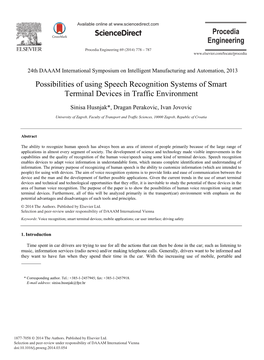 Possibilities of Using Speech Recognition Systems of Smart Terminal Devices in Traffic Environment