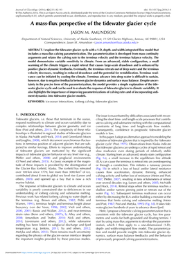 A Mass-Flux Perspective of the Tidewater Glacier Cycle