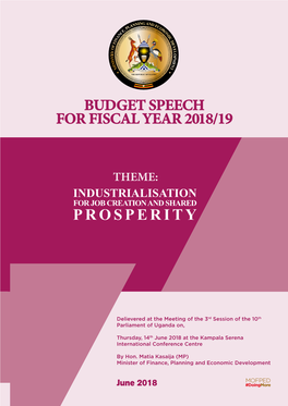 Budget Speech for Fiscal Year 2018/19