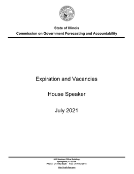 Expiration and Vacancies House Speaker July 2021